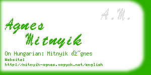 agnes mitnyik business card